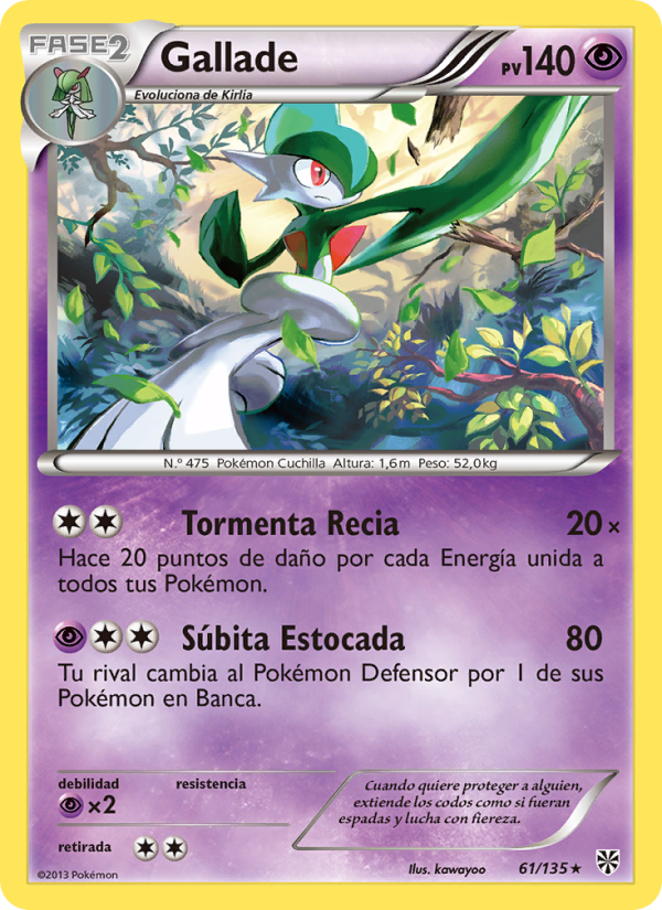 Gallade 61 — Tormenta Plasma (Spanish Pokémon TCG card)