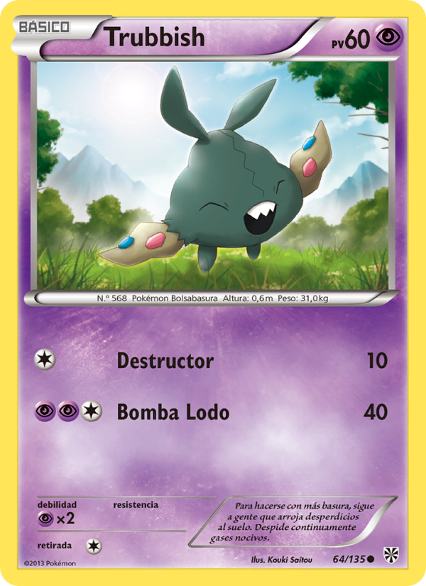 Trubbish 64 — Tormenta Plasma (Spanish Pokémon TCG card)