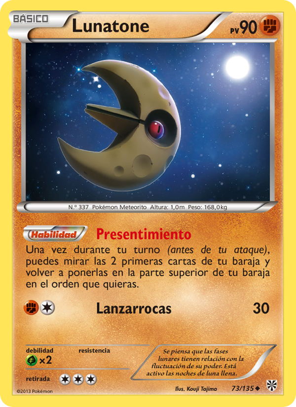 Lunatone 73 — Tormenta Plasma (Spanish Pokémon TCG card)