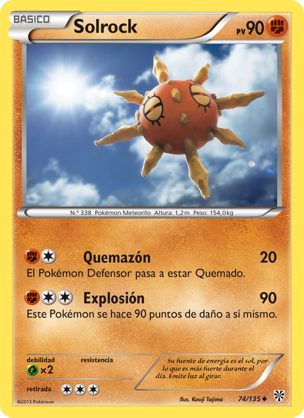Solrock 74 — Tormenta Plasma (Spanish Pokémon TCG card)