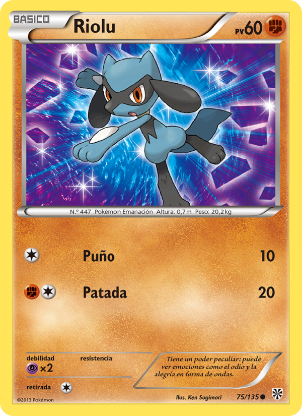 Riolu 75 — Tormenta Plasma (Spanish Pokémon TCG card)