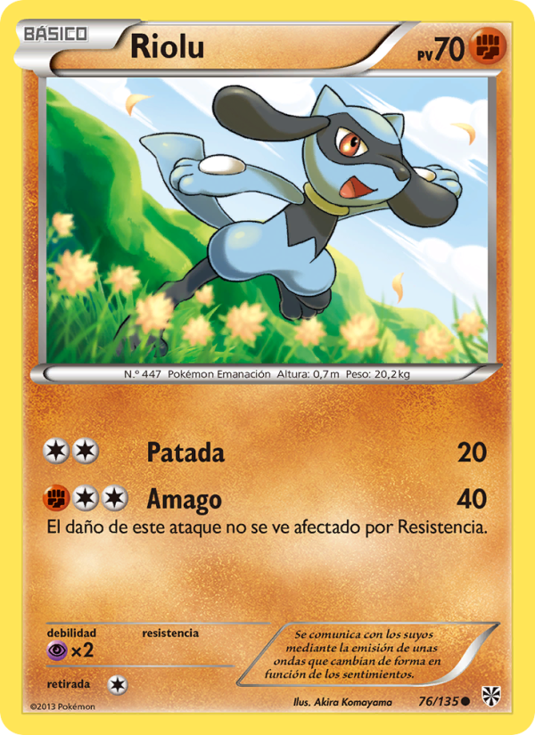 Riolu 76 — Tormenta Plasma (Spanish Pokémon TCG card)