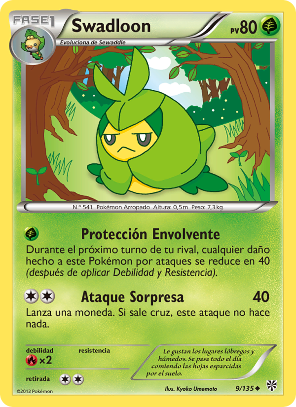 Swadloon 9 — Tormenta Plasma (Spanish Pokémon TCG card)