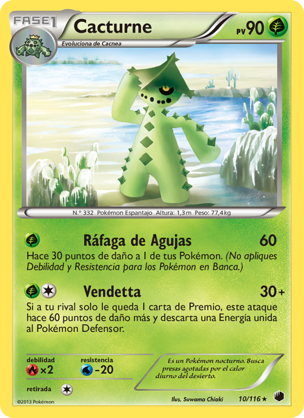 Cacturne 10 — Glaciación Plasma (Spanish Pokémon TCG card)