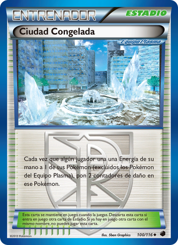 Ciudad Congelada 100 — Glaciación Plasma (Spanish Pokémon TCG card)