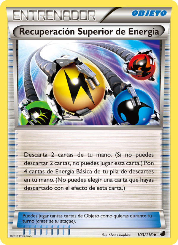 Recuperación de Energía Superior 103 — Glaciación Plasma (Spanish Pokémon TCG card)