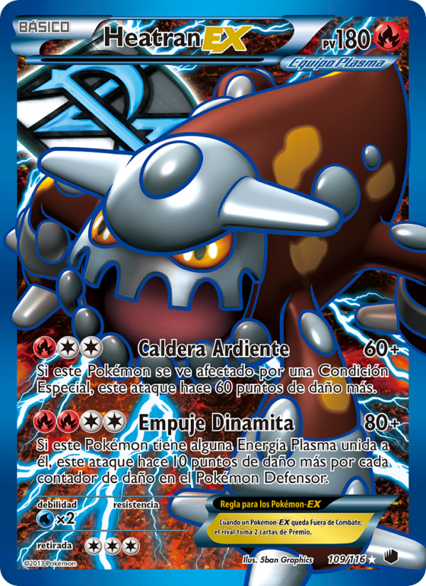 Heatran-EX 109 — Glaciación Plasma (Spanish Pokémon TCG card)