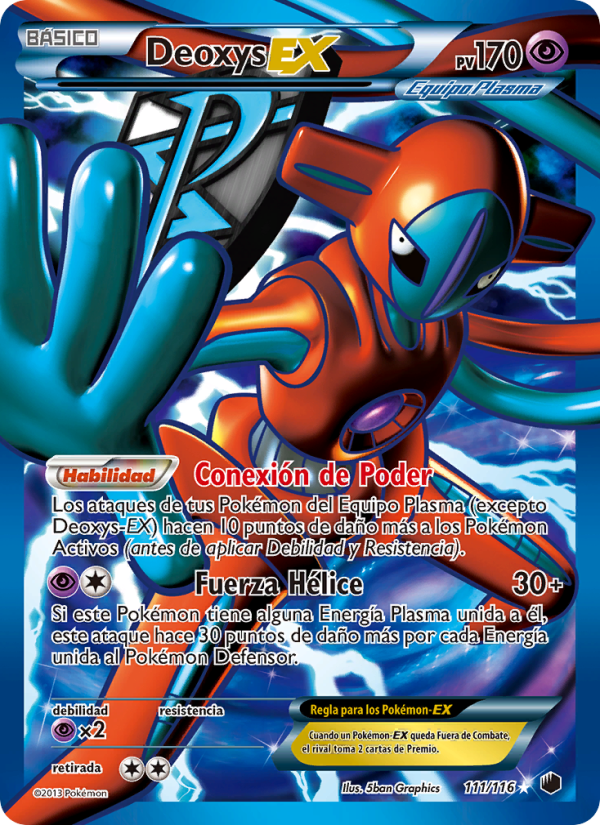 Deoxys-EX 111 — Glaciación Plasma (Spanish Pokémon TCG card)