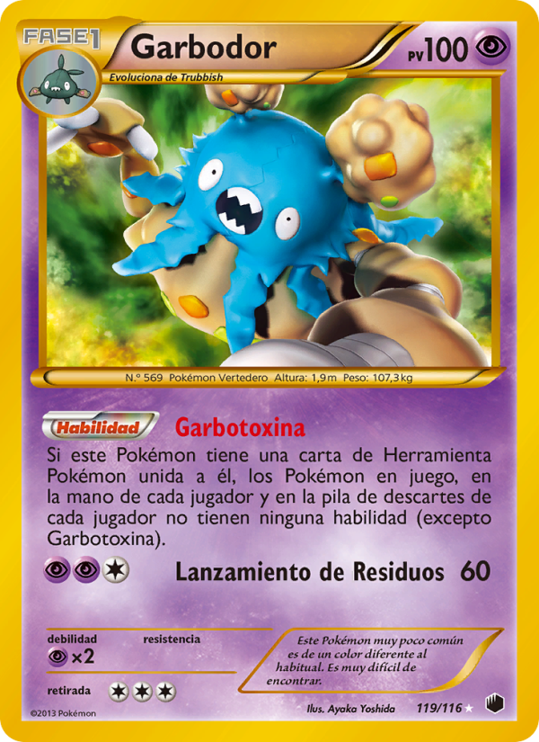 Garbodor 119 — Glaciación Plasma (Spanish Pokémon TCG card)