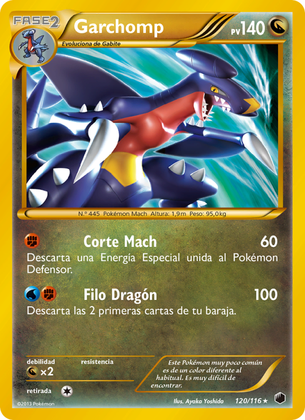 Garchomp 120 — Glaciación Plasma (Spanish Pokémon TCG card)
