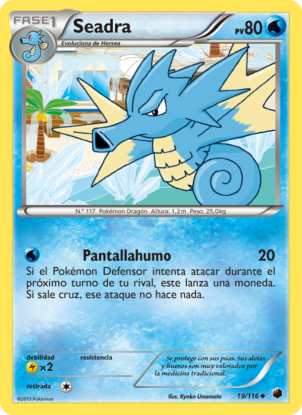 Seadra 19 — Glaciación Plasma (Spanish Pokémon TCG card)