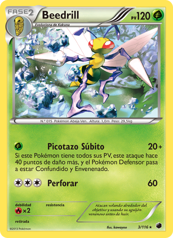 Beedrill 3 — Glaciación Plasma (Spanish Pokémon TCG card)