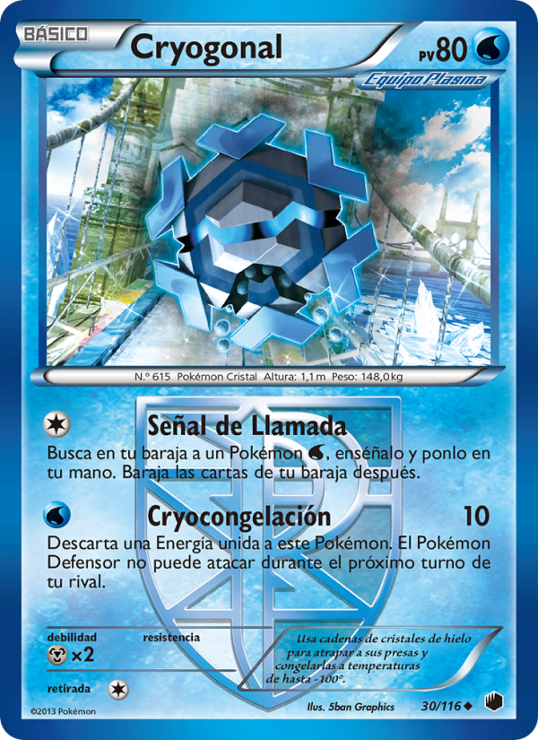 Cryogonal 30 — Glaciación Plasma (Spanish Pokémon TCG card)