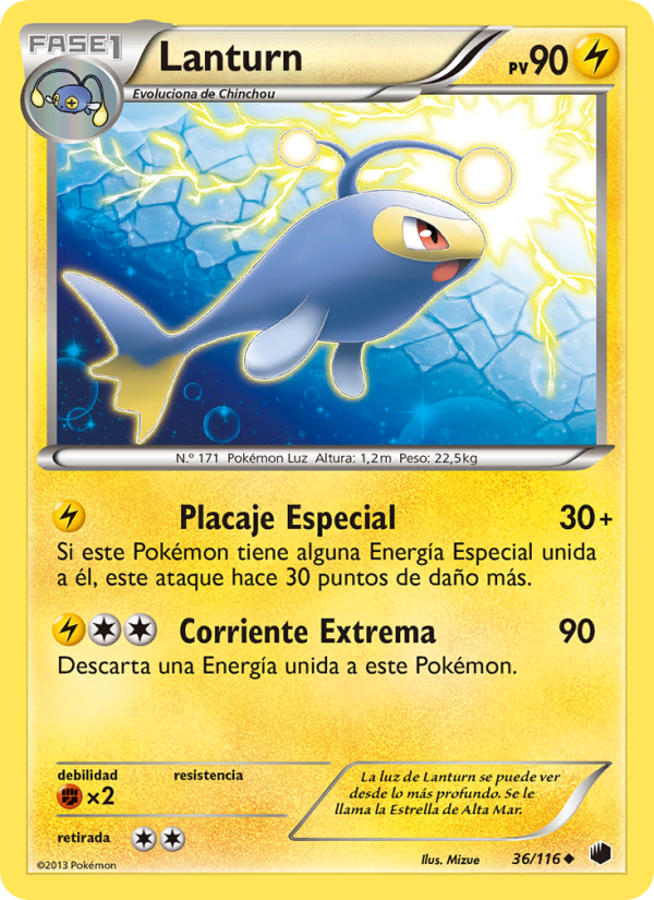 Lanturn 36 — Glaciación Plasma (Spanish Pokémon TCG card)