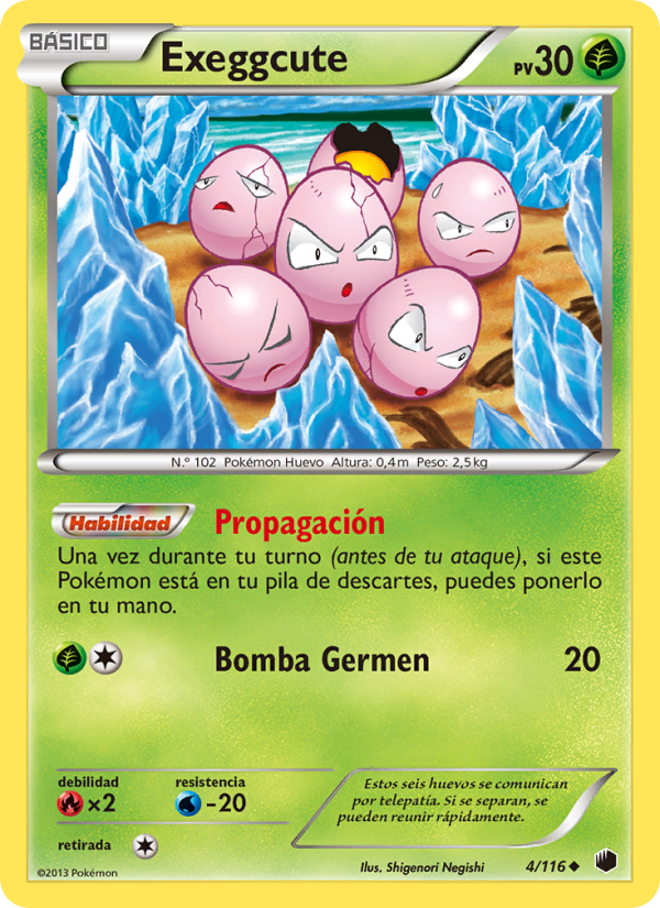 Exeggcute 4 — Glaciación Plasma (Spanish Pokémon TCG card)