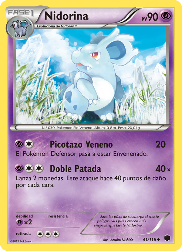 Nidorina 41 — Glaciación Plasma (Spanish Pokémon TCG card)