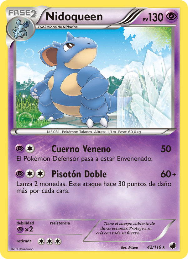 Nidoqueen 42 — Glaciación Plasma (Spanish Pokémon TCG card)