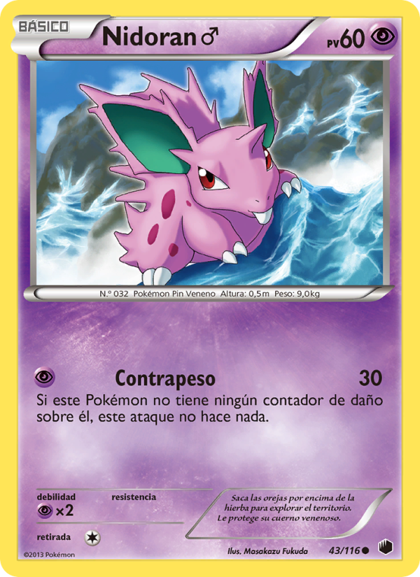 Nidoran♂ 43 — Glaciación Plasma (Spanish Pokémon TCG card)