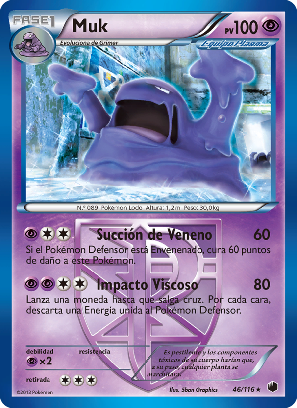 Muk 46 — Glaciación Plasma (Spanish Pokémon TCG card)