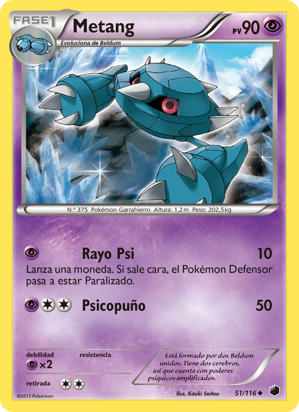 Metang 51 — Glaciación Plasma (Spanish Pokémon TCG card)