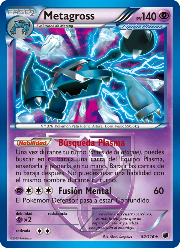 Metagross 52 — Glaciación Plasma (Spanish Pokémon TCG card)