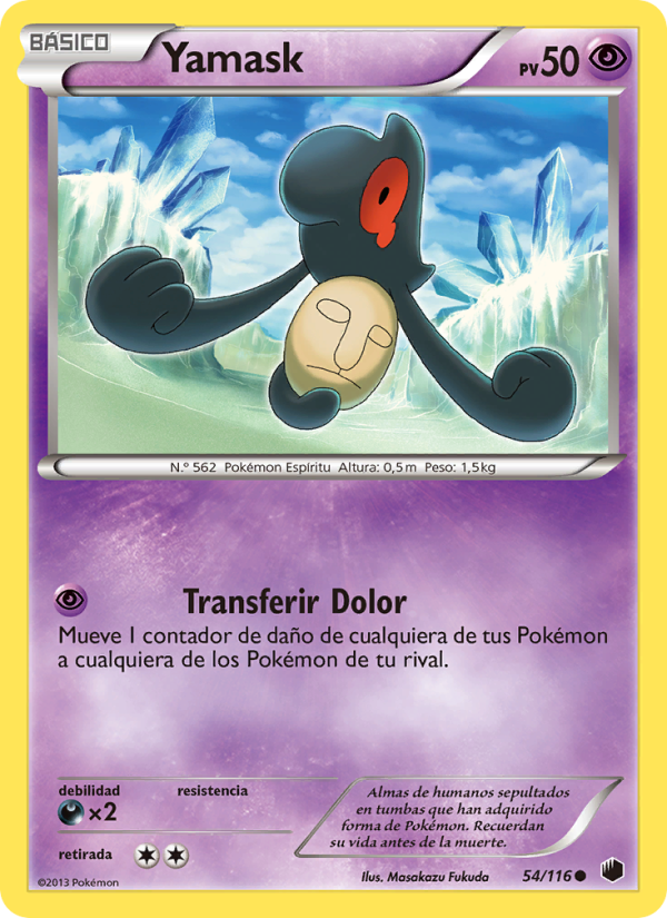 Yamask 54 — Glaciación Plasma (Spanish Pokémon TCG card)