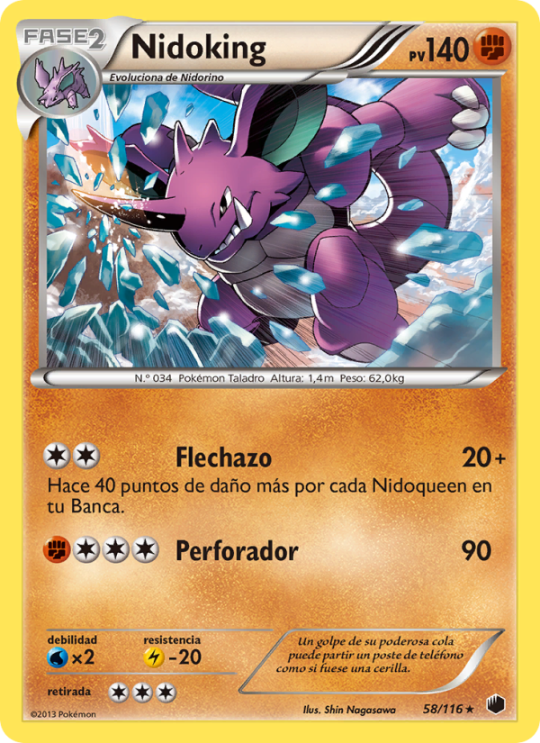 Nidoking 58 — Glaciación Plasma (Spanish Pokémon TCG card)