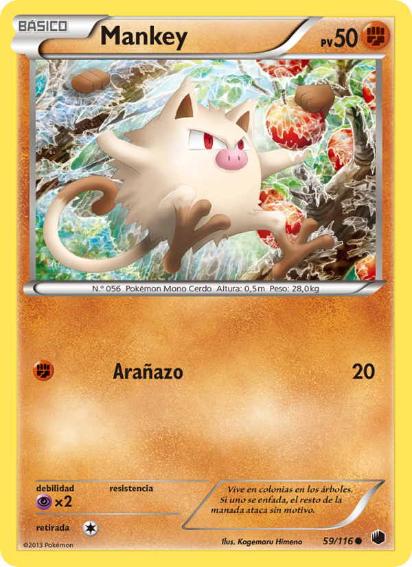 Mankey 59 — Glaciación Plasma (Spanish Pokémon TCG card)