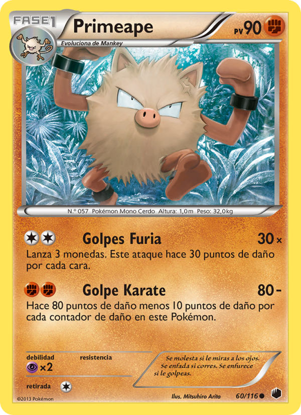 Primeape 60 — Glaciación Plasma (Spanish Pokémon TCG card)