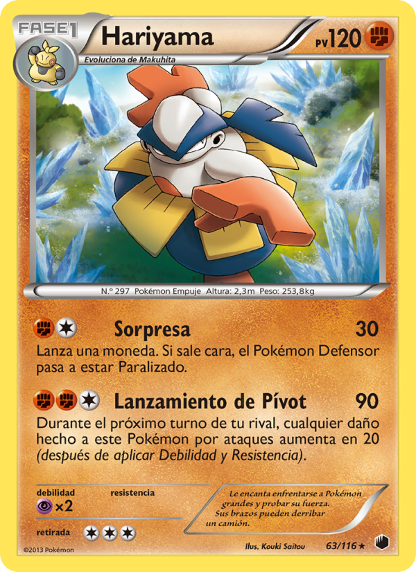 Hariyama 63 — Glaciación Plasma (Spanish Pokémon TCG card)