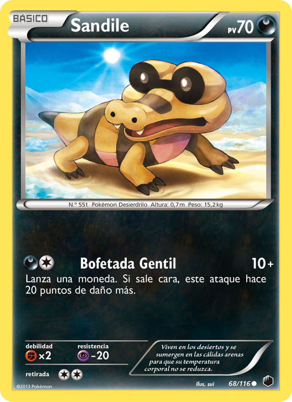 Sandile 68 — Glaciación Plasma (Spanish Pokémon TCG card)