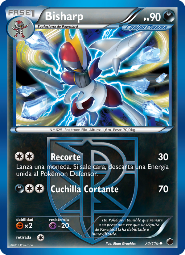 Bisharp 74 — Glaciación Plasma (Spanish Pokémon TCG card)