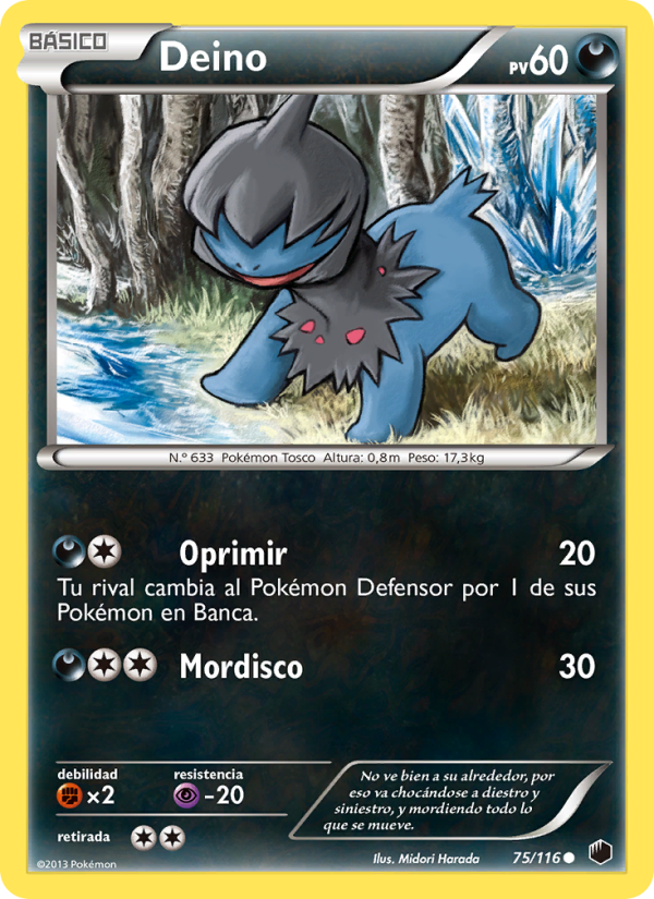 Deino 75 — Glaciación Plasma (Spanish Pokémon TCG card)