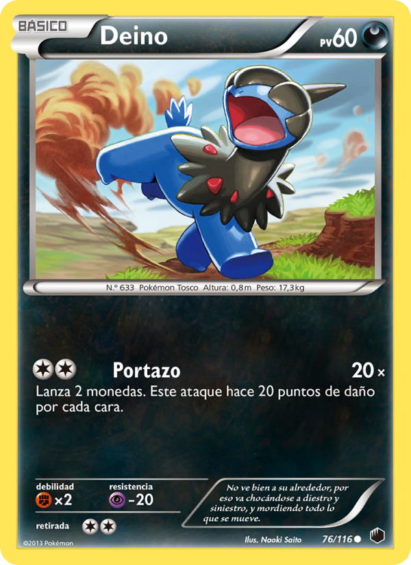Deino 76 — Glaciación Plasma (Spanish Pokémon TCG card)