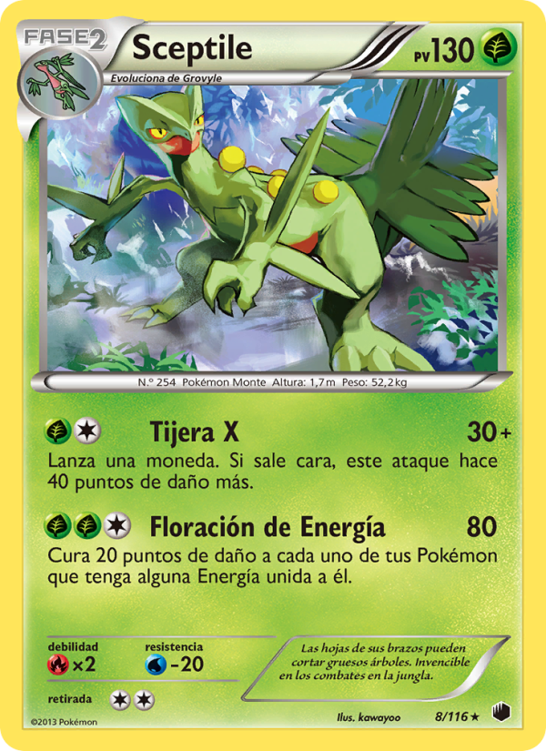 Sceptile 8 — Glaciación Plasma (Spanish Pokémon TCG card)