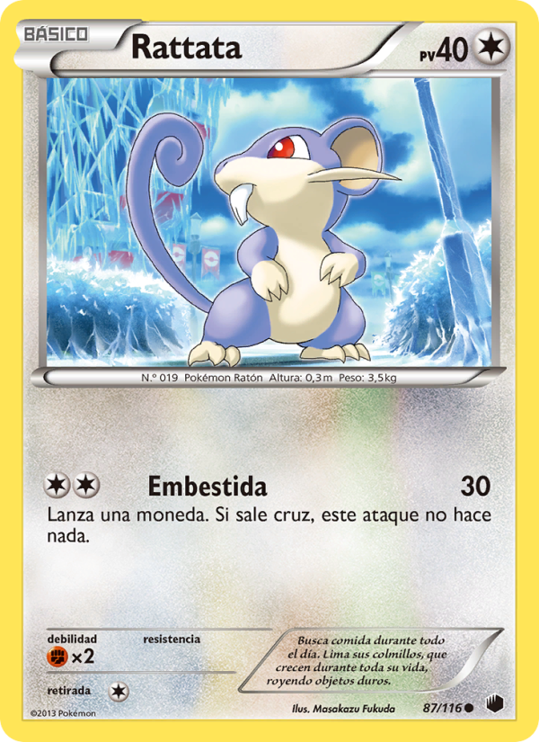Rattata 87 — Glaciación Plasma (Spanish Pokémon TCG card)
