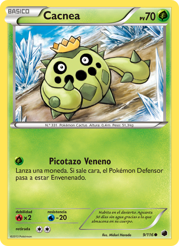 Cacnea 9 — Glaciación Plasma (Spanish Pokémon TCG card)