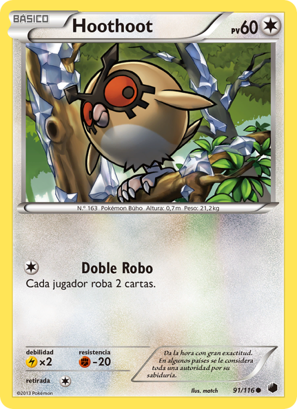Hoothoot 91 — Glaciación Plasma (Spanish Pokémon TCG card)