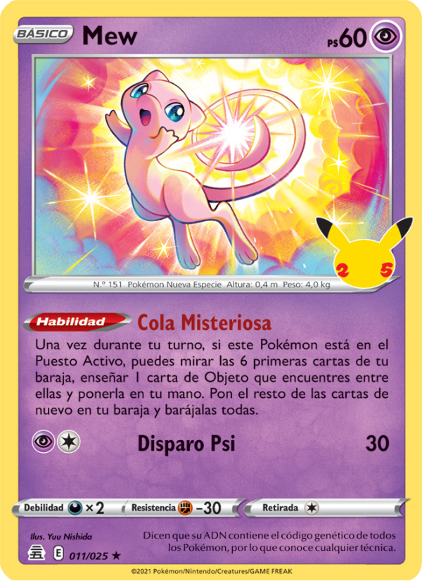 Mew 11 — Celebraciones (Spanish Pokémon TCG card)