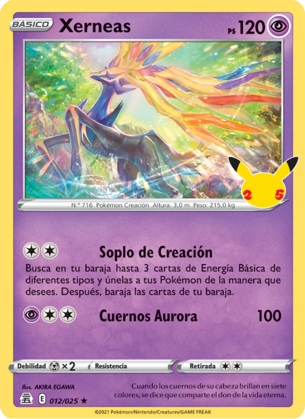 Xerneas 12 — Celebraciones (Spanish Pokémon TCG card)