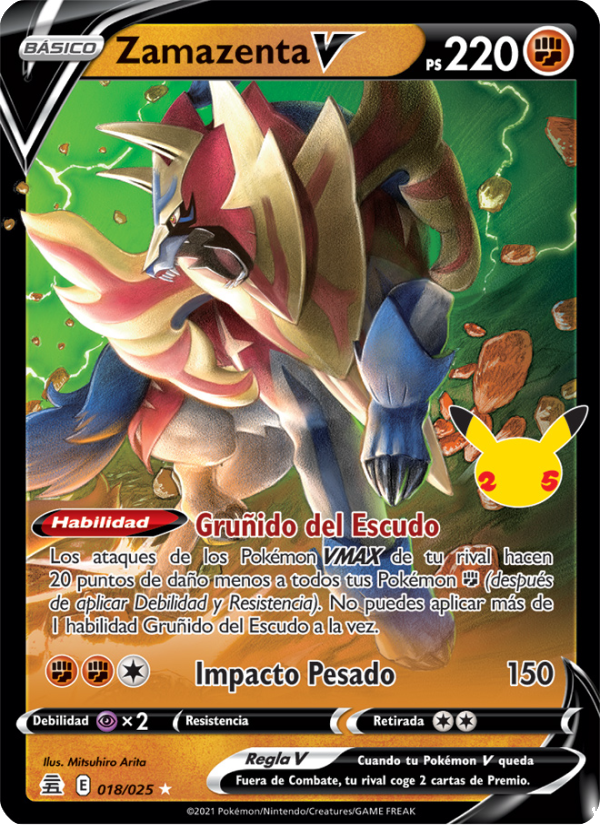 Zamazenta V 18 — Celebraciones (Spanish Pokémon TCG card)