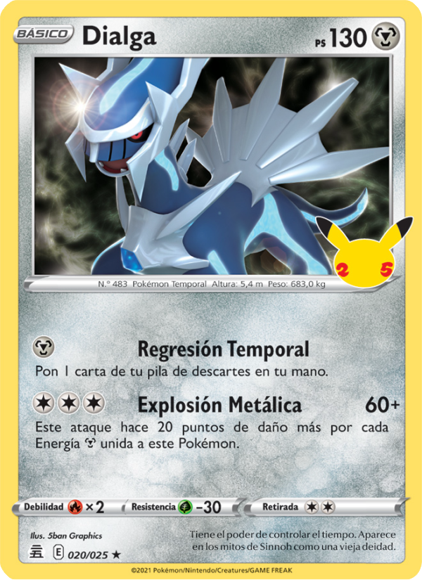 Dialga 20 — Celebraciones (Spanish Pokémon TCG card)