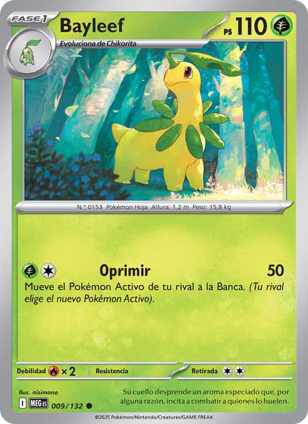 Bayleef 009 — Megaevolución (Spanish Pokémon TCG card)