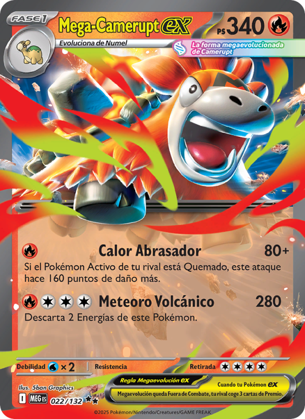 Mega-Camerupt ex 022 — Megaevolución (Spanish Pokémon TCG card)