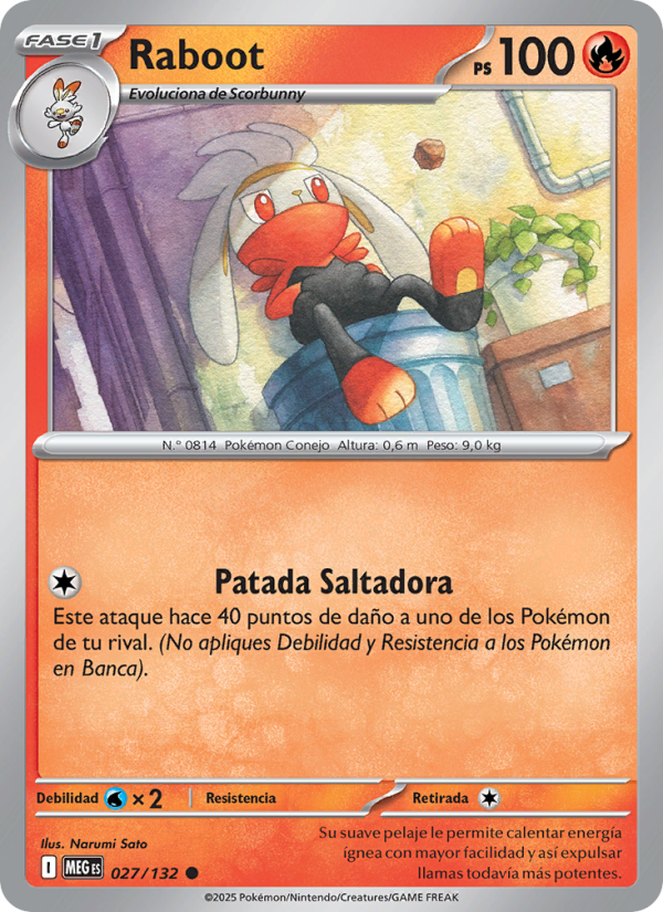 Raboot 027 — Megaevolución (Spanish Pokémon TCG card)