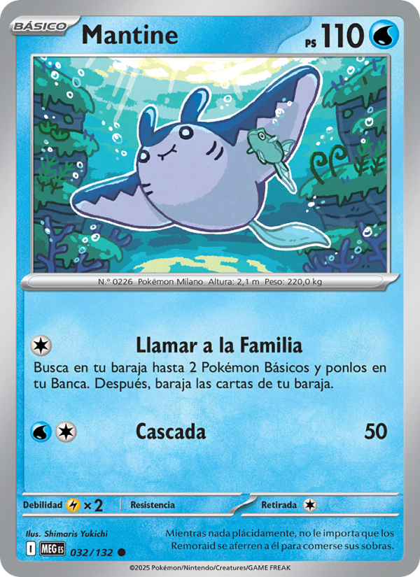 Mantine 032 — Megaevolución (Spanish Pokémon TCG card)