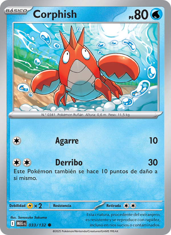 Corphish 033 — Megaevolución (Spanish Pokémon TCG card)
