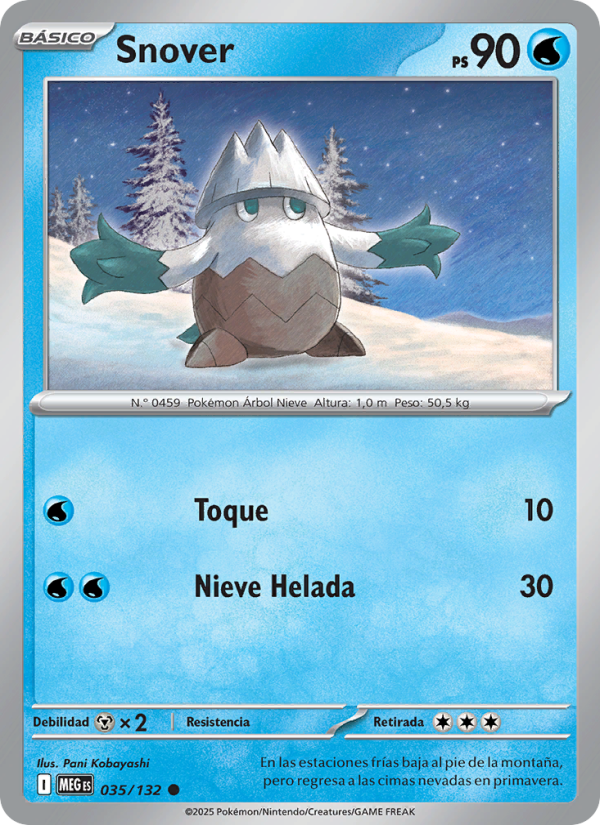 Snover 035 — Megaevolución (Spanish Pokémon TCG card)