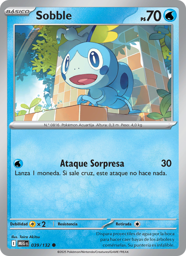 Sobble 039 — Megaevolución (Spanish Pokémon TCG card)