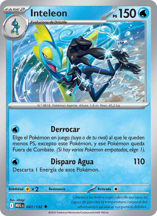Inteleon 041 — Megaevolución (Spanish Pokémon TCG card)